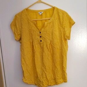 Sonoma Yellow Polka Dot Blouse